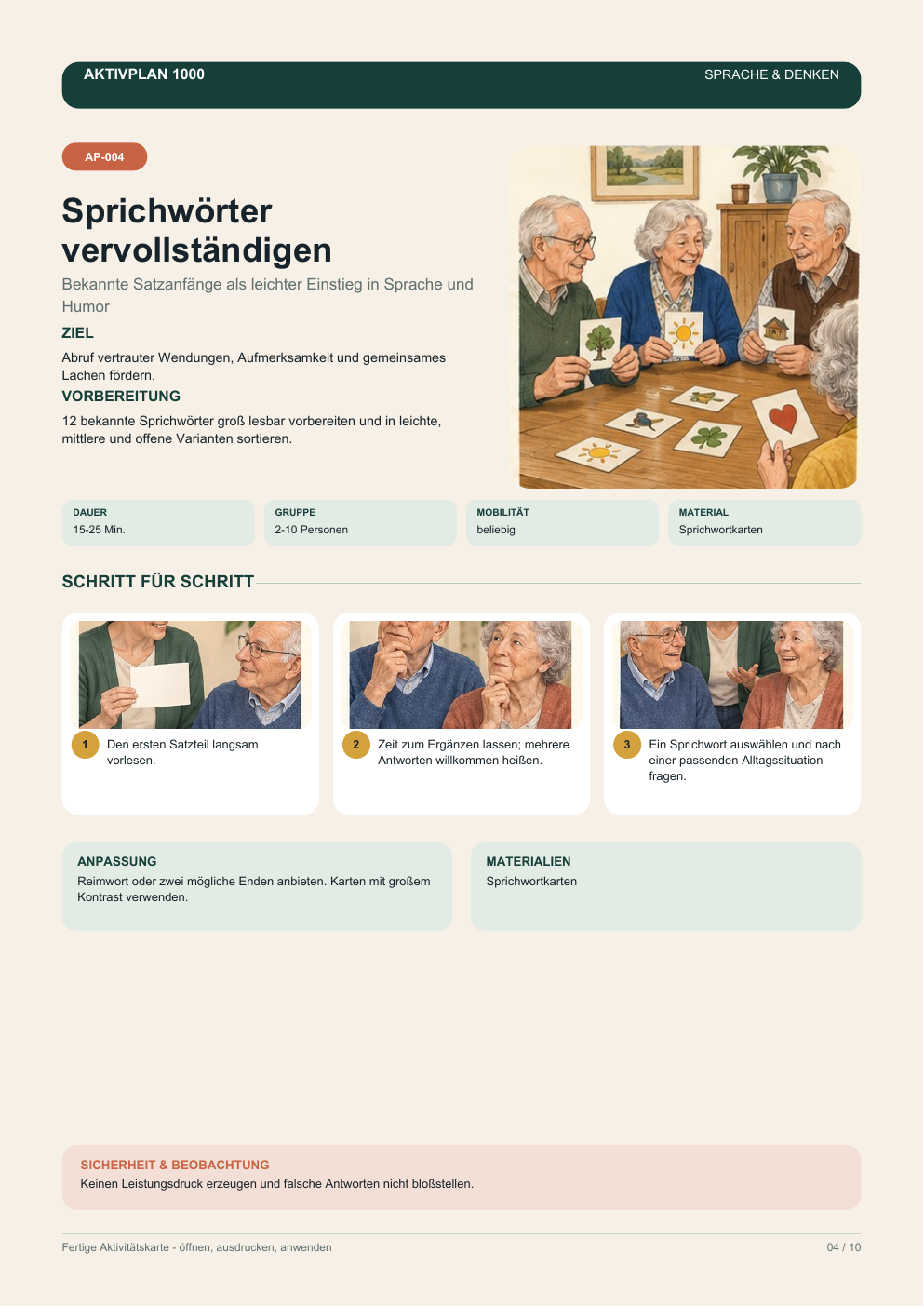 Weitere Aktivitätsseite