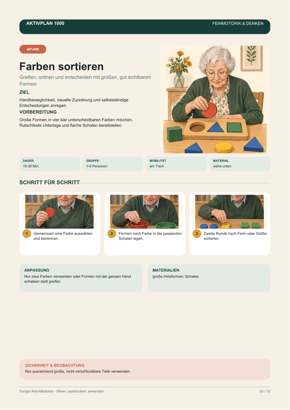 Weitere bebilderte Aktivität
